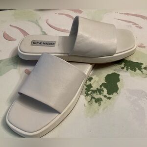 Steve Madden White Slippers